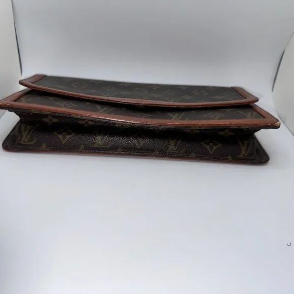 Louis Vuitton PM Clutch Bag Monogram Pochette Dame 29 GM Leather Trim Brown OS - Picture 5 of 12